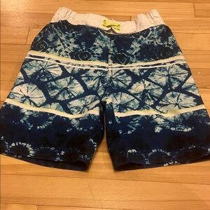 Blue Tie-Dye  kids swiming Shorts